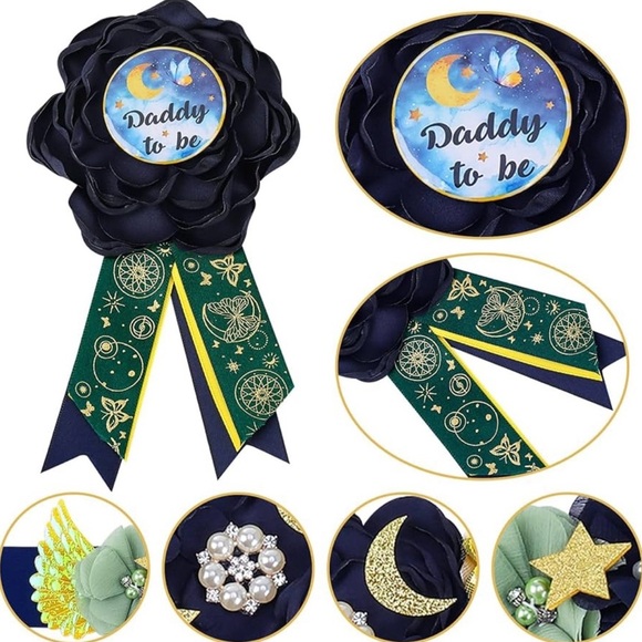 Celestial Mom and Dad To Be Maternity Sash and Corsage Set - Picture 3 of 9